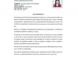 Claudia Alejandra R. M. Docente