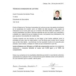 Anahí Fernanda H. P. Estudiante de Secundaria