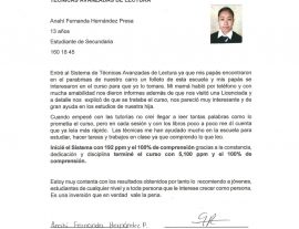 Anahí Fernanda H. P. Estudiante de Secundaria