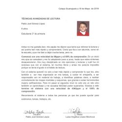 Pablo Joel G. L. Estudiante de 3ro de primaria