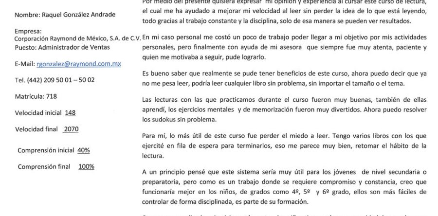 Raquel G. A. Administrador de Ventas