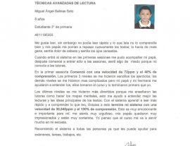 Miguel Ángel S. S. Estudiante de 3ro de primaria