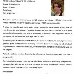 Grecia Gregg Gómez – Estudiante