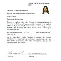 Ma. Fernanda Rodríguez P. – Estudiante de Preparatoria